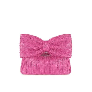 Pre Order:  Bow Knot Grass Woven Small Handbag