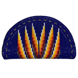 Royal Blue Beaded Purse on Smoked Buckskin