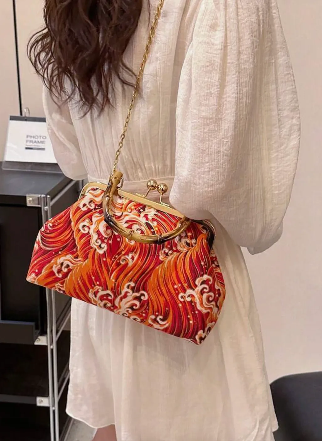 Volcano Bamboo Handle Purse