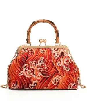 Volcano Bamboo Handle Purse