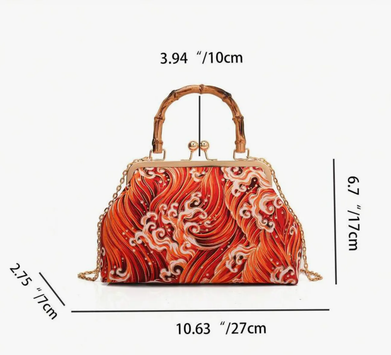 Volcano Bamboo Handle Purse