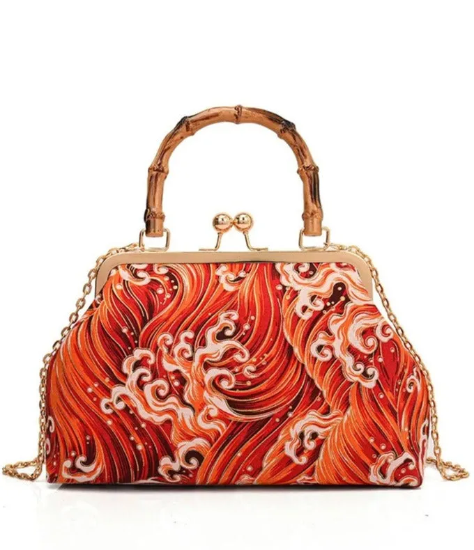 Volcano Bamboo Handle Purse